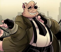  2021 anthro belly big_belly biped black_nose bottomwear clothing detailed_background humanoid_hands john_vithor male mammal murid murine necktie outside overweight overweight_male pants rat rodent shirt solo topwear 