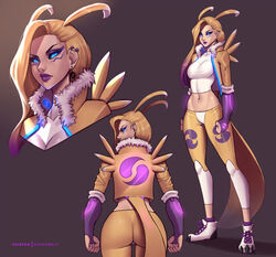  2021 alternate_species bandai_namco digimon digimon_(species) doomthewolf ear_piercing ear_ring female human humanized mammal piercing renamon ring_piercing solo 