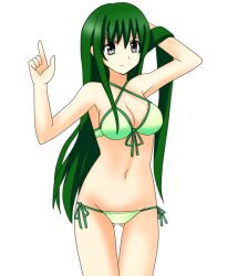  bad_id bad_pixiv_id bikini black_eyes female green_hair long_hair lowleg lowleg_bikini mermaid_melody_pichi_pichi_pitch miru solo swimsuit touin_rina 