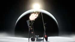  bow_(weapon) commentary_request earth_(planet) eclipse gun highres kama_iruka kyuubee mahou_shoujo_madoka_magica mahou_shoujo_madoka_magica_(anime) moon no_humans on_moon photoshop_(medium) planet polearm rifle shield sitting solar_eclipse space spear star_(sky) sun sword weapon 