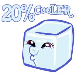  1:1 20_percent_cooler ambiguous_gender better_version_at_source blue_body cool_colors danielalaverne english_text friendship_is_magic hasbro humor ice icecube meme my_little_pony pun purple_eyes rainbow_dash_(mlp) solo text visual_pun 