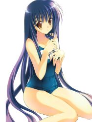  absurdres bad_link copyright_request female highres long_hair one-piece_swimsuit photoshop_(medium) purple_hair rei_(rei&#039;s_room) school_swimsuit sitting solo swimsuit very_long_hair wariza 