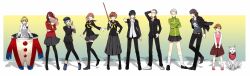  5boys 5girls absurdres aegis_(persona) amada_ken amagi_yukiko amagi_yukiko_(cosplay) android animal aqua_eyes aqua_hair aragaki_shinjirou black_pantyhose black_thighhighs blonde_hair blue_eyes blue_hair brown_eyes brown_hair canine closed_eyes commentary_request cosplay crossdressing crossed_arms doujima_nanako doujima_nanako_(cosplay) earrings everyone facial_hair flower gekkoukan_high_school_uniform gun hair_over_one_eye hairband hanamura_yousuke hanamura_yousuke_(cosplay) hand_fan hand_on_own_hip handgun hat headphones highres houndstooth iori_junpei jewelry kirijou_mitsuru kitsune_(persona_4) kitsune_(persona_4)_(cosplay) koromaru_(persona) kujikawa_rise kujikawa_rise_(cosplay) kuma_(persona_4) kuma_(persona_4)_(cosplay) long_skirt multiple_boys multiple_girls narukami_yuu narukami_yuu_(cosplay) neckerchief open_mouth pantyhose persona persona_3 persona_3_portable persona_4 pleated_skirt red_eyes red_hair revolver sanada_akihiko satonaka_chie satonaka_chie_(cosplay) school_uniform serafuku shinai shiomi_kotone shiro96 shirogane_naoto shirogane_naoto_(cosplay) skirt smile socks sweatdrop sword tatsumi_kanji tatsumi_kanji_(cosplay) thighhighs unmoving_pattern weapon white_legwear yamagishi_fuuka yasogami_school_uniform yukari_takeba yuuki_makoto_(persona_3) 