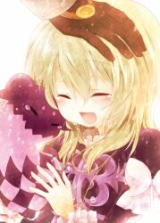  1boy alvin_(tales) alvin_(tales_of_xillia) blonde_hair blush closed_eyes coat doll elise_lutus elize_lutus female frills gloves ribbon tales_of_(series) tales_of_xillia teepo_(tales) tippo 