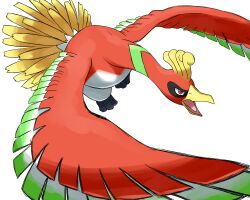  good_frog ho-oh nintendo no_humans pokemon simple_background 