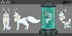  2:1 absurd_res aeon_(clovercorvus) ambiguous_gender angry black_nose closed_eyes color_swatch containment_tube drawable_(artist) eeveelution electrode fakemon feral fur green_eyes head_tuft hi_res long_ears looking_up mammal model_sheet neck_tuft nintendo paws pokemon pokemon_(species) solo tagme tail tuft white_body white_eyes white_fur yellow_eyes 