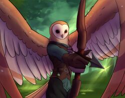  archer archery arrow_(disambiguation) art_fight artfight artfight2024 avian bird bow_(disambiguation) hi_res hyginx owl stardust team_stardust 