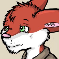  1:1 anthro brown_clothing brown_topwear bucklebunny bust_portrait clothed clothing fur head_tuft inner_ear_fluff lagomorph leporid low_res male mammal mouth_closed narrowed_eyes pink_inner_ear portrait rabbit red_body red_ears red_fur solo teeth topwear tuft white_body white_fur white_inner_ear_fluff 