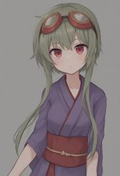  1girls goggles green_hair japanese_clothes masa_works_design onibi_series red_eyes unidentified_doll_owner 