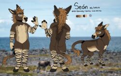  absurd_res anthro asinus donkey english_text equid equine feral hi_res hooves icarus_the_lion male mammal mane model_sheet nude null sean_(kofichee) solo text 