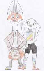  101_dalmatian_street 101_dalmatians anthro boots canid canine canis celtic clothed clothing colored_pencil_(artwork) dalmatian disney dolly_(101_dalmatians) domestic_dog duo female fergus_(101_dalmatians) footwear fox gold_(metal) gold_tooth graphite_(artwork) hand_in_pocket irish jacket kilt legwear male mammal multicolored_clothing multicolored_footwear multicolored_legwear multicolored_shirt multicolored_socks multicolored_topwear pattern_clothing pencil_(artwork) plaid plaid_clothing pockets rainbow_clothing rainbow_footwear rainbow_legwear rainbow_shirt rainbow_socks rainbow_topwear shirt smile socks sporran topwear traditional_media_(artwork) traditonal_artwork unclesam1976 