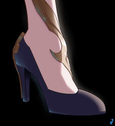  absurdres black_background black_footwear commentary feet female foot_focus genshin_impact high_heels highres mohoshadream official_alternate_costume shenhe_(frostflower_dew)_(genshin_impact) shenhe_(genshin_impact) signature simple_background solo 