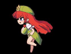  animated animated blue_eyes bouncing_breasts braid breasts commentary_request dress english_commentary female from_side full_body green_dress hat_ornament hong_meiling large_breasts looking_at_viewer lowres mixed-language_commentary namako_daibakuhatsu puffy_short_sleeves puffy_sleeves red_hair running short_sleeves side_braid solo star_(symbol) star_hat_ornament touhou 