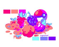  bluk_berry crayonchewer figy_berry food fruit plant poke_ball poke_ball_(generic) pokemon razz_berry signature simple_background still_life white_background 