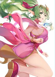  absurdres aged_up ass breasts cleavage cosplay dress female fire_emblem fire_emblem:_shadow_dragon_and_the_blade_of_light fire_emblem_awakening fire_emblem_heroes green_eyes green_hair highres huge_ass jewelry kokouno_oyazi large_breasts long_hair looking_at_viewer looking_back official_alternate_costume open_mouth pink_dress pointy_ears ponytail short_dress sideboob smile solo thighs tiara tiki_(adult)_(fated_divinity)_(fire_emblem) tiki_(adult)_(fire_emblem) tiki_(fire_emblem) tiki_(young)_(fire_emblem) tiki_(young)_(fire_emblem)_(cosplay) 