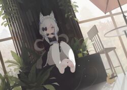  :&lt; absurdres alternate_costume animal_ear_fluff animal_ears artist_name azur_lane black_bow black_dress blue_bow blue_eyes bow chair chinese_commentary closed_mouth commentary_request dress drink drinking_straw enmaided feet female foot_focus fox_ears fox_girl fox_tail full_body glass hair_over_one_eye hairbow highres kasumi_(azur_lane) kasumi_1118 light_blush light_particles low_twintails maid maid_headdress manjuu_(azur_lane) obi obijime outdoors pantyhose petticoat sash soles solo swept_bangs table tail toes twintails umbrella wa_maid white_pantyhose 