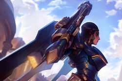  armor artist_name black_hair blue_sky bodysuit braid brown_eyes cloud cloudy_sky commentary dark-skinned_female dark_skin day english_commentary eyelashes facial_mark facial_tattoo female from_side gauntlets gun highres jetpack kienan_lafferty making-of_available overwatch overwatch_1 pauldrons pharah_(overwatch) power_armor rocket_launcher shoulder_armor shoulder_pads side_braids sky solo swept_bangs tattoo turtleneck upper_body weapon 