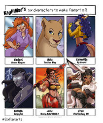  2020 4_fingers animal_humanoid anthro armor big_breasts black_hair blue_eyes blue_hair breasts brown_body brown_eyes brown_fur brown_hair canid canine carmelita_fox chainsaw_sword chip_&#039;n_dale_rescue_rangers clothed clothing dark_body dark_skin dipstick_ears disney ear_markings ear_piercing ear_ring electricity english_text eyewear eyewear_on_head felid female feral final_fantasy final_fantasy_xii fingers fox fran_(final_fantasy) fully_clothed fur gadget_hackwrench gargoyle gargoyles gloves glowing glowing_eyes goggles goggles_on_head goliath_(gargoyles) grey_body group hair handwear heavy_metal heavy_metal:_f.a.k.k._2 heavy_metal_2000 hi_res human humanoid julie_strain kaylii lagomorph lagomorph_humanoid leporid_humanoid lightning lion lips long_hair looking_at_viewer male mammal mammal_humanoid markings meme mole_(marking) mouse multicolored_ears murid murine muscular muscular_female muscular_male nala_(the_lion_king) pantherine piercing rabbit_humanoid red_eyes red_hair ring_piercing rodent scar signature six_fanarts_challenge sly_cooper_(series) sony_corporation sony_interactive_entertainment square_enix sucker_punch_productions sunglasses text the_lion_king thick_lips thick_thighs topwear vest viera white_hair wings 