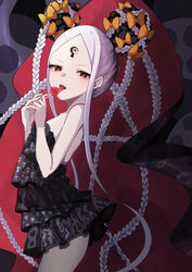  abigail_williams_(fate) abigail_williams_(tour_outfit)_(fate) absurdres bao_(s_888) black_bow blonde_hair bow fate/grand_order fate_(series) female hairbow hat hat_bow highres long_hair multiple_bows official_alternate_costume orange_bow parted_bangs polka_dot polka_dot_bow red_eyes solo 