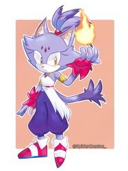  anthro blaze_the_cat clothing domestic_cat felid feline felis female fire footwear gloves handwear hi_res mammal purple_body red_clothing red_footwear red_gloves red_handwear red_shoes sega shoes simple_background solo sonic_boom sonic_the_hedgehog_(series) spidercheetos 