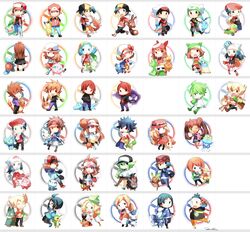  &gt;_&lt; 6+girls :o ;o aqua_eyes backwards_hat bad_id bad_pixiv_id bandana baseball_cap beanie bel_(pokemon) blue_(pokemon) blue_eyes brown_eyes brown_hair bulbasaur calme_(pokemon) charmander cheren_(pokemon) chespin chibi chikorita chimchar closed_mouth coat creature crystal_(pokemon) cyndaquil dawn_(pokemon) dual_persona eevee everyone fangs fennekin flabebe fletchling froakie full_body gastly gen_1_pokemon gen_2_pokemon gen_3_pokemon gen_4_pokemon gen_5_pokemon gen_6_pokemon ghost gold_(pokemon) green_bandana green_eyes green_hat hair_between_eyes happiny haruka_(pokemon) hat hue_(pokemon) jun_(pokemon) kotone_(pokemon) kouki_(pokemon) kyouhei_(pokemon) light_brown_hair long_hair looking_at_viewer marill medium_hair mei_(pokemon) meowstic mitsuru_(pokemon) multiple_boys multiple_girls multiple_persona munchlax n_(pokemon) naru_(andante) one_eye_closed ookido_green oshawott pikachu piplup pokemon pokemon_(creature) pokemon_(game) pokemon_bw pokemon_bw2 pokemon_dppt pokemon_emerald pokemon_frlg pokemon_gsc pokemon_hgss pokemon_platinum pokemon_rgby pokemon_rse pokemon_xy ralts red_(pokemon) red_(pokemon_frlg) red_(pokemon_rgby) red_bandana red_hat sana_(pokemon) sentret serena_(pokemon) shinx silver_(pokemon) simple_background smile snivy spheal squirtle standing tepig tied_hair tierno_(pokemon) toroba_(pokemon) totodile touko_(pokemon) touya_(pokemon) turtwig white_background winter_clothes yellow_hat yuuki_(pokemon) zorua 