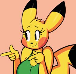  animated anthro big_breasts black_markings black_nose blackmore breasts cosplay_pikachu_(character) digital_media_(artwork) dipstick_ears ear_markings female finger_spin fur generation_1_pokemon hi_res markings meme multicolored_ears nintendo pikachu pokemon pokemon_(species) raised_tail rikka&#039;s_finger_spin short_playtime smile solo tail yellow_body yellow_fur 