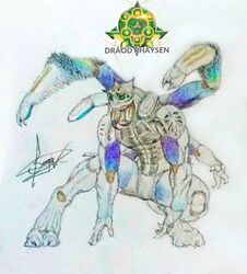  4_arms abs alien anthro arachnid arthropod biceps blue_body blue_skin chelicerae claws digitigrade exoskeleton fur gitsaykeron green_eyes grey_body grey_fur llatenbinerig_(species_from_draod_rhaysen) male multi_arm multi_limb muscular nipples pecs pedipalps sergio_v_p_(artist) solo spider 