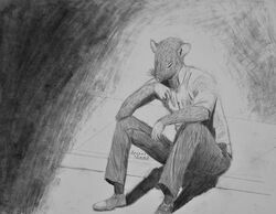  2019 anthro beau_dujardin biped bottomwear cigarette closed_eyes clothed clothing denim denim_bottomwear denim_clothing footwear graphite_(artwork) greyscale jeans legwear lonely male mammal monochrome murid murine outside pants rat rodent sejantlamb shirt shoes short_fur sidewalk simple_background sitting smoking socks solo topwear traditional_media_(artwork) whiskers white_clothing white_hands white_shirt white_topwear 