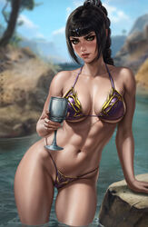  1girls abs absurd_res absurdres arm_support artist_name athletic athletic_female baldur&#039;s_gate baldur&#039;s_gate_3 bangs bare_arms bare_shoulders bare_thighs big_breasts bikini bikini_bottom bikini_top black_hair blush blushed blushing bra braided_hair braided_ponytail breasts chalice cleavage clothed clothed_female clothing cup cute_face dandon_fuga dungeons_and_dragons elf elf_ears elf_female female female_focus female_only fit fit_female forgotten_realms freckles freckles_on_face green_eyes hair_up half-elf half_elf high_resolution highres holding_cup in_water lake large_breasts light-skinned_female light_skin long_hair looking_at_viewer navel outdoors outside panties pointy_ears ponytail purple_bikini purple_bikini_bottom purple_bikini_top purple_bra purple_clothes purple_clothing purple_panties purple_underwear scar scar_on_face sfw shadowheart slim_girl slim_waist solo solo_female solo_focus standing stomach thick_thighs thighs toned toned_body toned_female toned_stomach underwear water 