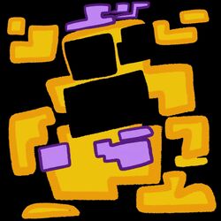  1:1 adventure_fredbear_(fnaf) animated anthro bear black_eyes blonde_hair clothing five_nights_at_freddy&#039;s five_nights_at_freddy&#039;s_world fredbear_(fnaf) hair juan_jo male mammal purple_clothing scottgames short_playtime solo ursine yellow_body 