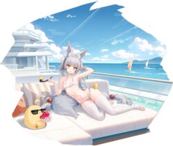  :o animal_ear_fluff animal_ears armpits asanagi asanagi_(azur_lane) asanagi_(lulled_by_rough_seas)_(azur_lane) azur_lane bare_shoulders bikini blue_sky braid breasts closed_mouth cloud cloudy_sky female full_body hair_spread_out hand_in_own_hair highres holding holding_smoking_pipe long_hair looking_at_viewer lying manjuu_(azur_lane) micro_bikini name_connection navel official_art on_side open_mouth outdoors side-tie_bikini_bottom skindentation sky small_breasts smile smoking_pipe solo stirrup_legwear stomach swimsuit thick_eyebrows thighhighs toeless_legwear very_long_hair white_bikini white_hair white_thighhighs yellow_eyes 