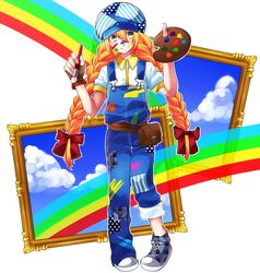  artist_request painter picture rainbow twin_braids 