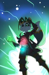  2022 alchemist anthro bomb bottomwear clothed clothing digital_media_(artwork) explosion explosives fantasy fully_clothed fur green_eyes hi_res male mammal metal_(artist) pants shaded smile solo string teeth vinzin_(character) 