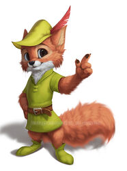  2021 4_fingers anthro biped brown_body brown_fur canid canine clothed clothing countershading daww digital_media_(artwork) digital_painting_(artwork) disney fingers fox fur headgear headwear male mammal multicolored_body multicolored_fur red_fox robin_hood robin_hood_(disney) silverfox5213 simple_background solo true_fox two_tone_body two_tone_fur white_background white_body white_fur 