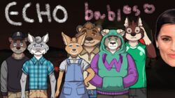  anthro bovid canid canine canis caprine carl_hendricks chase_hunter echo_(game) echo_(series) echo_project felid feline female fox group humanoid jenna_begay leo_alvarez lynx male male/male mammal mustelid nelly_furtado otter sydney_bronson tj_(teej) vn wolf 