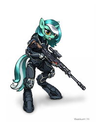 2013 absurd_res anthro armor artist_name biped body_armor clothing codpiece couter cuirass cuisse dated detailed_background digitigrade equid equine female footwear friendship_is_magic furgonomic_footwear furgonomics futuristic futuristic_armor futuristic_clothing futuristic_gun futuristic_suit gauntlets gloves greaves green_hair gun hair handwear hasbro hi_res horn looking_at_viewer lyra_heartstrings_(mlp) machine mammal multicolored_hair my_little_pony mythological_creature mythological_equine mythology power_armor ranged_weapon rerebrace rifle russian_description sabatons shoulder_guards simple_background sniper sniper_rifle solo standing tribes:_ascend trigger_discipline two_tone_hair unicorn vambrace vombavr weapon white_background white_hair yellow_eyes