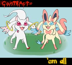 ambiguous_gender bow_tie contract defiance duo eeveelution feral generation_6_pokemon help_me incubator_(puella_magi) kyuubee madokemon nintendo pokemon pokemon_(species) puella_magi puella_magi_madoka_magica sylveon