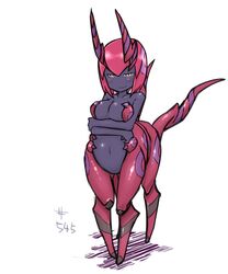 5:6 arthropod arthropod_taur crossed_arms female fukurou_ya generation_5_pokemon hi_res myriapod nintendo pokemon pokemon_(species) pokemon_taur scolipede solo taur taurification taurified