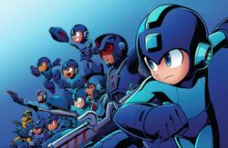  6+boys abs aiming android archived_source arm_cannon armor assault_visor belt belt_buckle blue_background blue_bodysuit blue_eyes blue_theme bodysuit buckle capcom clenched_hand clenched_hands clenched_teeth closed_mouth energy_gun fighting_stance from_side gradient_background gun handgun helmet highres holding holding_gun holding_weapon jumping legs_apart looking_away male_focus mega_man_(character) mega_man_(classic) mega_man_(series) mega_man_1 mega_man_10 mega_man_11 mega_man_2 mega_man_3 mega_man_4 mega_man_5 mega_man_6 mega_man_7 mega_man_8 mega_man_9 multiple_boys multiple_persona official_art open_mouth outstretched_arm ray_gun serious smile smirk squatting standing teeth thick_eyebrows v-shaped_eyebrows weapon 