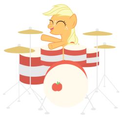  alpha_channel applejack_(mlp) better_version_at_source drum equid equine female feral fethur friendship_is_magic hasbro horse mammal musical_instrument my_little_pony percussion_instrument pony simple_background solo transparent_background young young_feral 