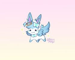  :3 ambiguous_gender blue_body eeveelution feral generation_6_pokemon halo milk_the_sylveon_(toxicmilkyx) nintendo pokemon pokemon_(species) quadruped simple_background solo star sylveon toxicmilkyx trans_(lore) trans_man_(lore) watermark white_body 