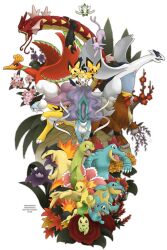  alternate_color alternate_hairstyle bayleef bird celebi chikorita colored_sclera commentary_request croconaw cyndaquil ditb dragon eastern_dragon english_text entei espeon evolution fangs feraligatr fire flower forked_tail gyarados highres ho-oh leaf lugia md5_mismatch meganium no_humans open_mouth pichu pikachu-colored_pichu pokemon pokemon_(creature) quilava raikou red_eyes red_flower red_rose red_sclera rose shiny_pokemon simple_background smile spiky-eared_pichu starter_pokemon_trio suicune tail togepi totodile typhlosion umbreon yellow_eyes 