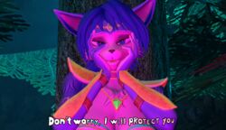  2023 3d_(artwork) 5_fingers anthro armor big_breasts black_nose blue_body blue_eyes blue_fur breasts canid canine cleavage clothed clothing dialogue digital_media_(artwork) english_text female fingers forest fox fur grass hi_res jewelry joelsfm krystal_(star_fox) looking_at_viewer mammal mirai_nikki multicolored_body multicolored_fur night nintendo open_mouth plant rock solo source_filmmaker_(artwork) star_fox story story_in_description talking_to_viewer tattoo text tree tribal tribal_clothing tribal_tattoo two_tone_body two_tone_fur unconvincing_armor warfare_krystal warfare_machine white_body white_fur yandere 