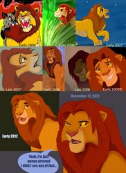  angry art_evolution art_progression conditional_dnp digital_media_(artwork) disney english_text felid feral fire forest fur hair happy hi_res jungle lion lynxbrush male mammal mane mane_hair multicolored_body multicolored_fur multicolored_hair multiple_images open_mouth open_smile pantherine plant signature simba_(the_lion_king) smile solo star text the_lion_king time_lapse tree two_tone_body two_tone_fur two_tone_hair whiskers 