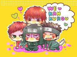  4boys 821seki chibi gaara inuzuka_kiba kankuro lowres male male_focus multiple_boys naruto naruto_shippuuden sasori 