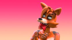  16:9 3d_(artwork) 5_fingers animatronic anthro canid canine digital_media_(artwork) female fingers five_nights_at_freddy&#039;s fox foxy_(fnaf) foxy_(psychojohn2) front_view gold97fox gradient_background hair happy hi_res machine mammal no_pupils nude open_mouth orange_body orange_hair pink_background robot scottgames sharp_teeth simple_background solo source_filmmaker_(artwork) teeth tongue tongue_out widescreen 