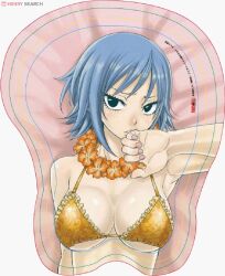  bikini black_eyes blue_hair breasts cleavage fairy_tail juvia_loxar large_breasts mashima_hiro mousepad nail_polish swimsuit 