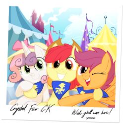  1:1 2012 apple_bloom_(mlp) cheering circus_tent clothing cutie_mark cutie_mark_crusaders_(mlp) earth_pony equid equine feathered_wings feathers female feral friendship_is_magic goatanimedatingsim group hair hasbro hat headgear headwear hi_res horn horse mammal my_little_pony mythological_creature mythological_equine mythology orange_body orange_feathers pegasus pony red_hair scootaloo_(mlp) smile sweetie_belle_(mlp) tent unicorn wings young young_feral 