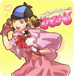  brown_eyes brown_hair commentary_request cosplay deerstalker detective doujima_nanako eeteru female gloves hat magical_detective_loveline magical_detective_loveline_(cosplay) monocle persona persona_4 short_hair smoking_pipe solo twintails 