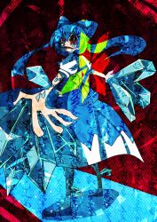  abstract artist_request blue_hair cirno fairy female highres solo touhou translation_request 